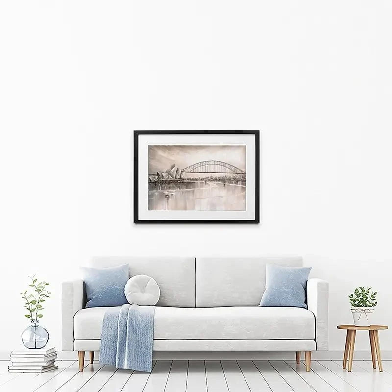 Sydney Skyline Framed Art Print Sydney Skyline Framed Art Print wall art product Isabella Karolewicz