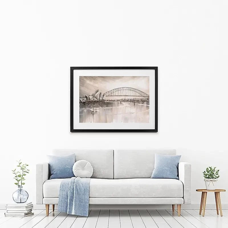 Sydney Skyline Framed Art Print Sydney Skyline Framed Art Print wall art product Isabella Karolewicz