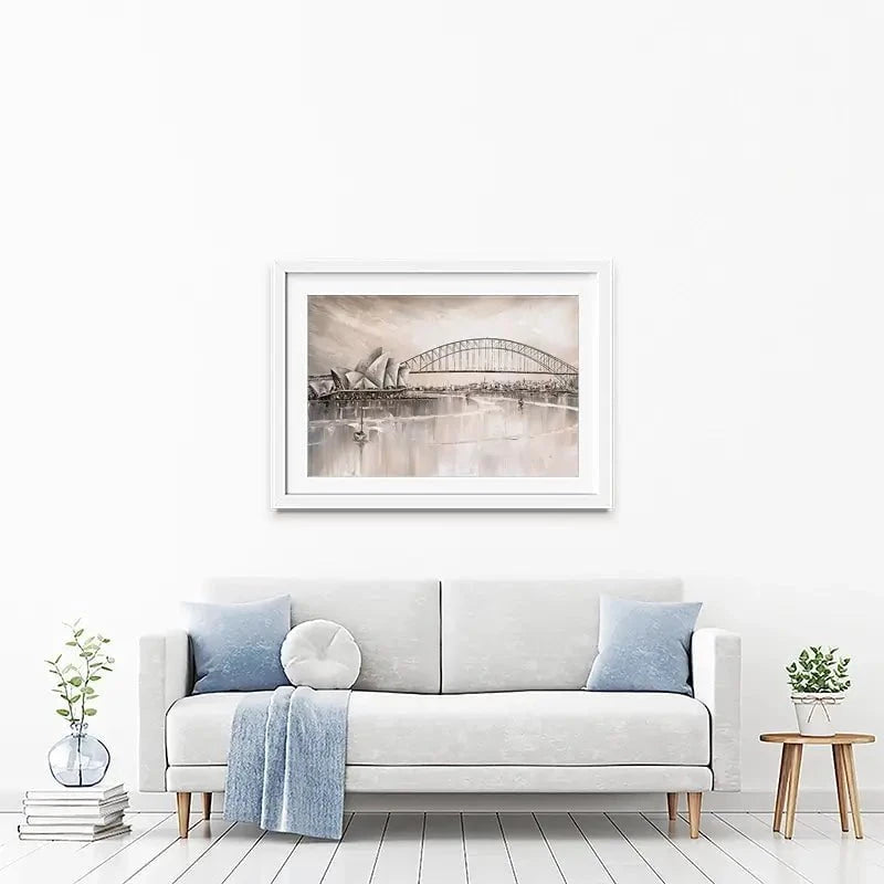 Sydney Skyline Framed Art Print Sydney Skyline Framed Art Print wall art product Isabella Karolewicz
