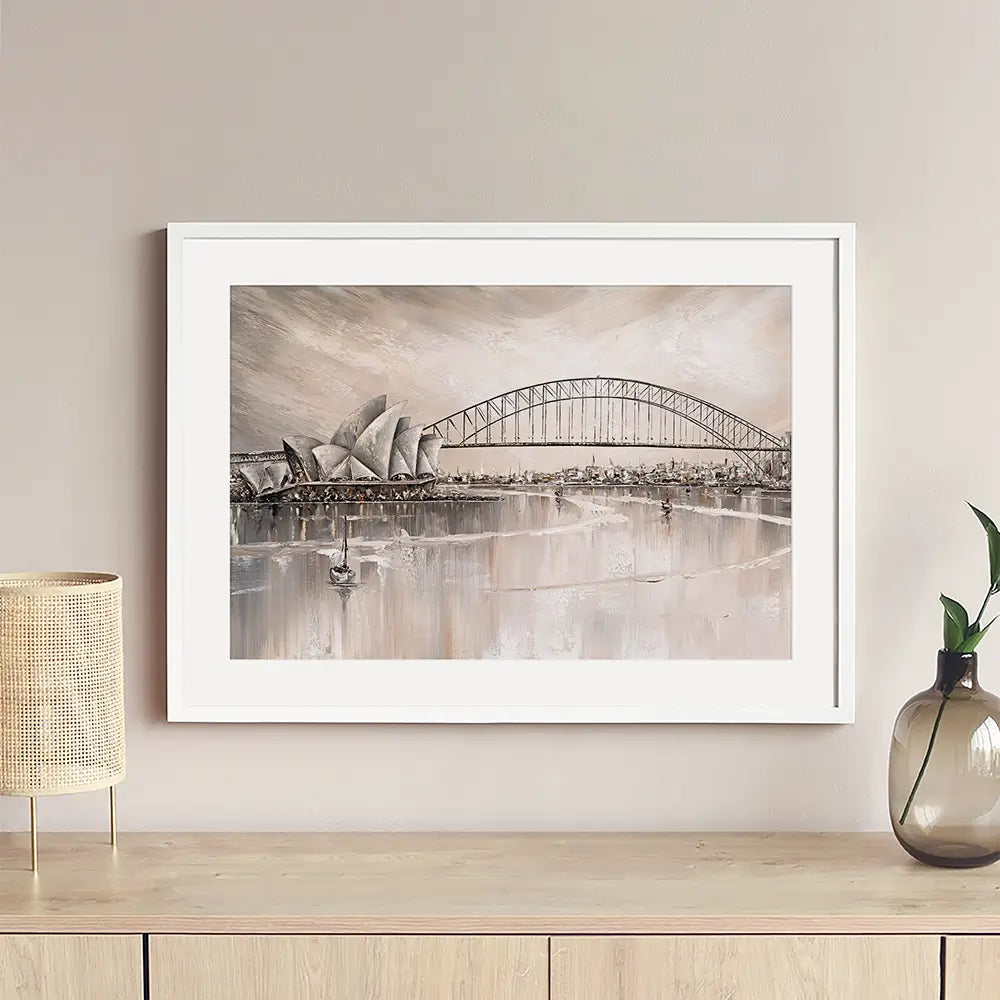 Sydney Skyline Framed Art Print Sydney Skyline Framed Art Print wall art product Isabella Karolewicz