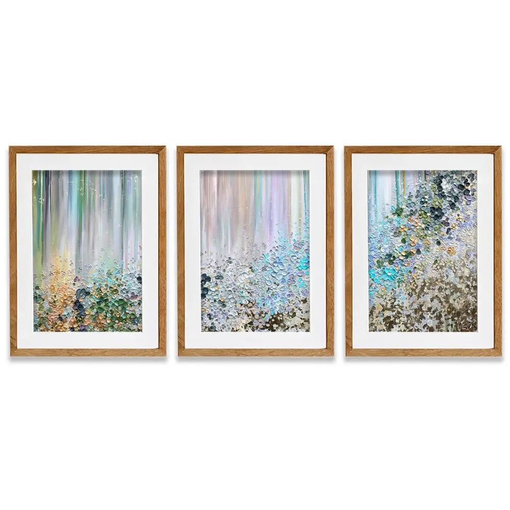 Symphony Of Colour In Green And Blue Framed Art Print Trio Symphony Of Colour In Green And Blue Framed Art Print Trio wall art product Nada Khatib