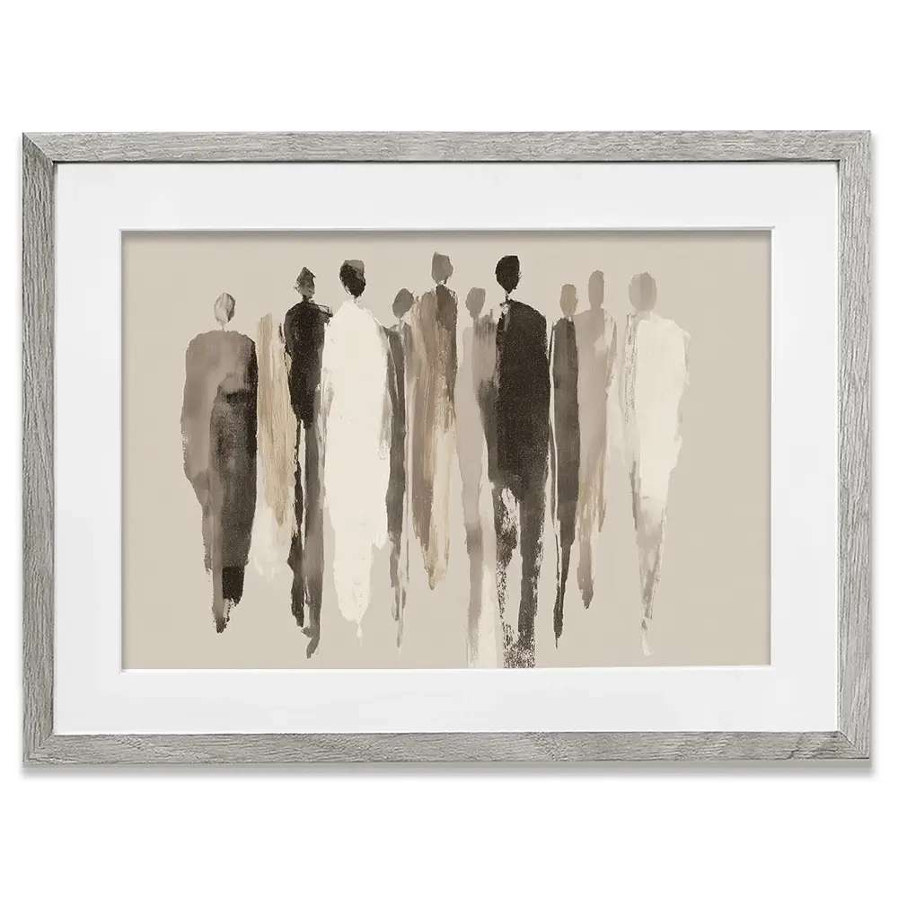 Tall Figure Procession Framed Art Print Tall Figure Procession Framed Art Print wall art product Chromatic Storm Studio