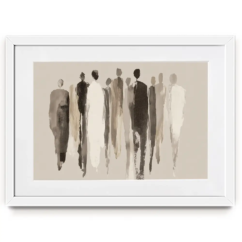 Tall Figure Procession Framed Art Print Tall Figure Procession Framed Art Print wall art product Chromatic Storm Studio