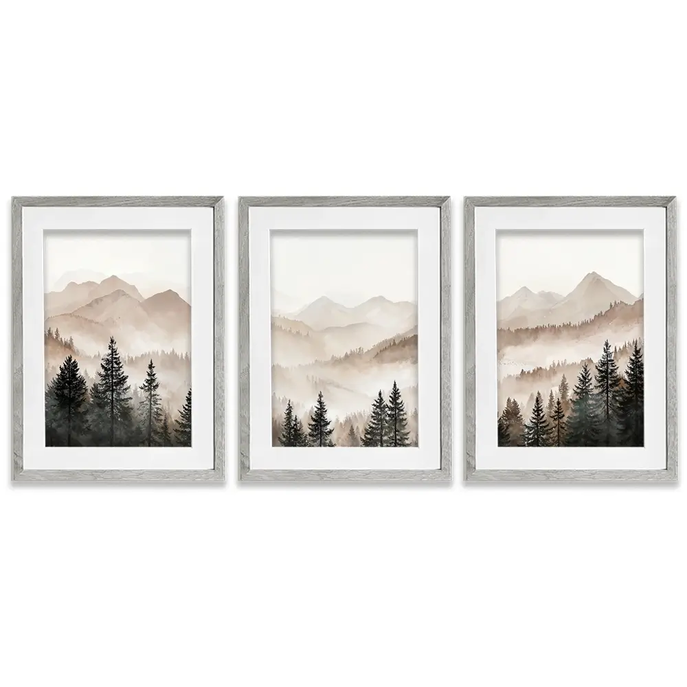 Tall Trees Framed Art Print Trio Tall Trees Framed Art Print Trio wall art product IAmHomeStudio