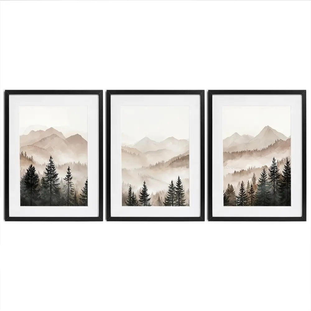 Tall Trees Framed Art Print Trio Tall Trees Framed Art Print Trio wall art product IAmHomeStudio