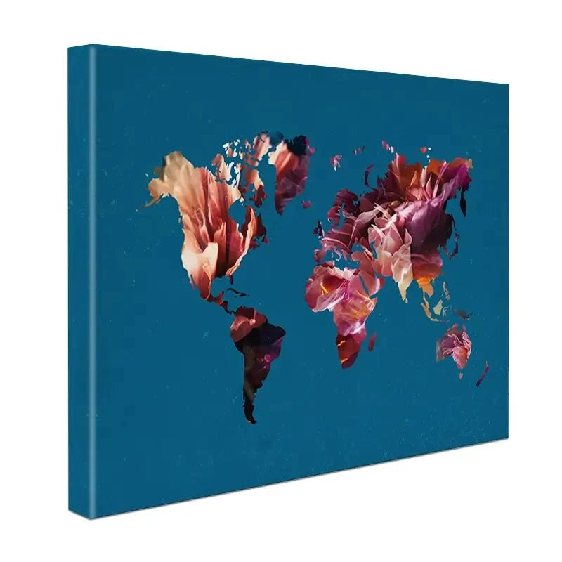Teal Map Canvas Print Teal Map Canvas Print wall art product Sarah Manovski