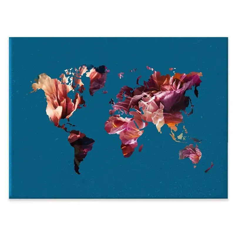 Teal Map Canvas Print Teal Map Canvas Print wall art product Sarah Manovski
