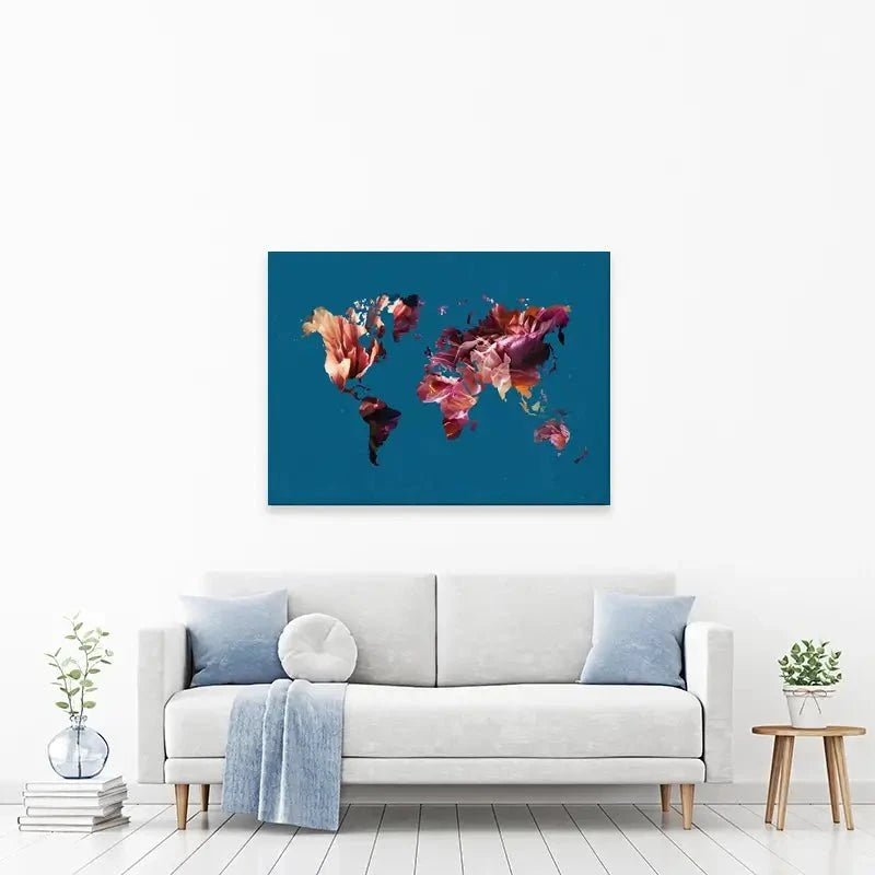 Teal Map Canvas Print Teal Map Canvas Print wall art product Sarah Manovski