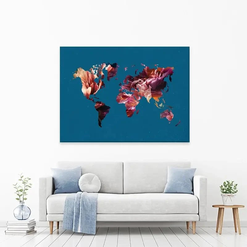 Teal Map Canvas Print Teal Map Canvas Print wall art product Sarah Manovski