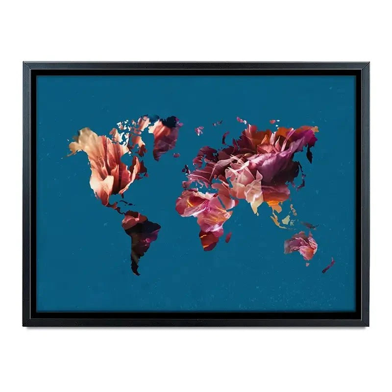 Teal Map Canvas Print Teal Map Canvas Print wall art product Sarah Manovski