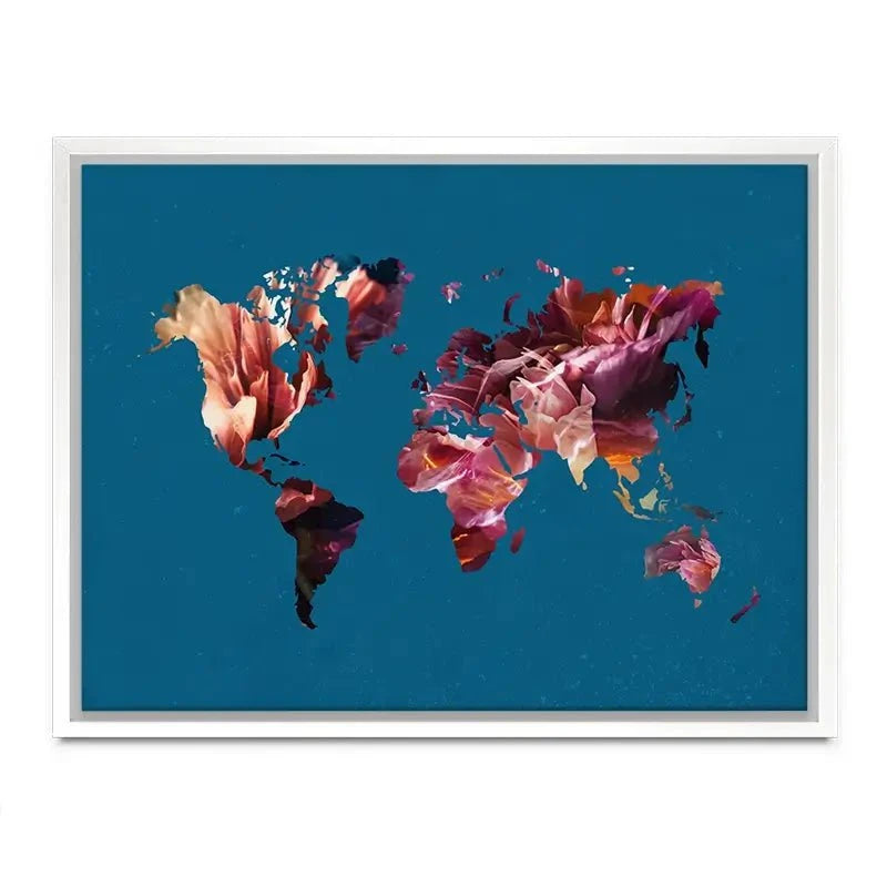 Teal Map Canvas Print Teal Map Canvas Print wall art product Sarah Manovski