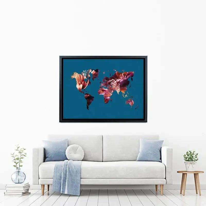 Teal Map Canvas Print Teal Map Canvas Print wall art product Sarah Manovski