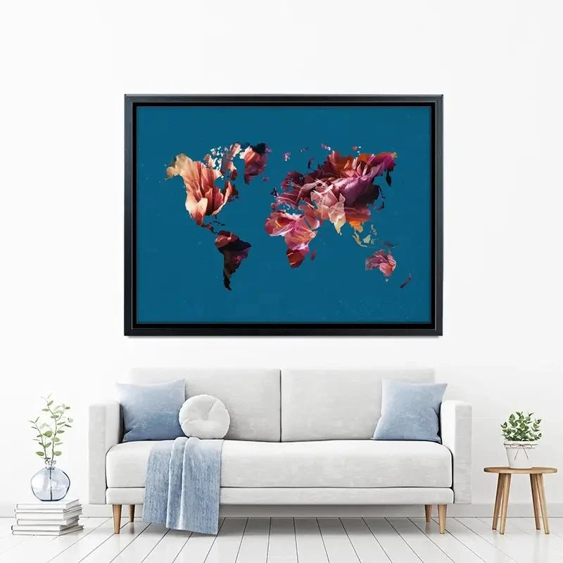 Teal Map Canvas Print Teal Map Canvas Print wall art product Sarah Manovski
