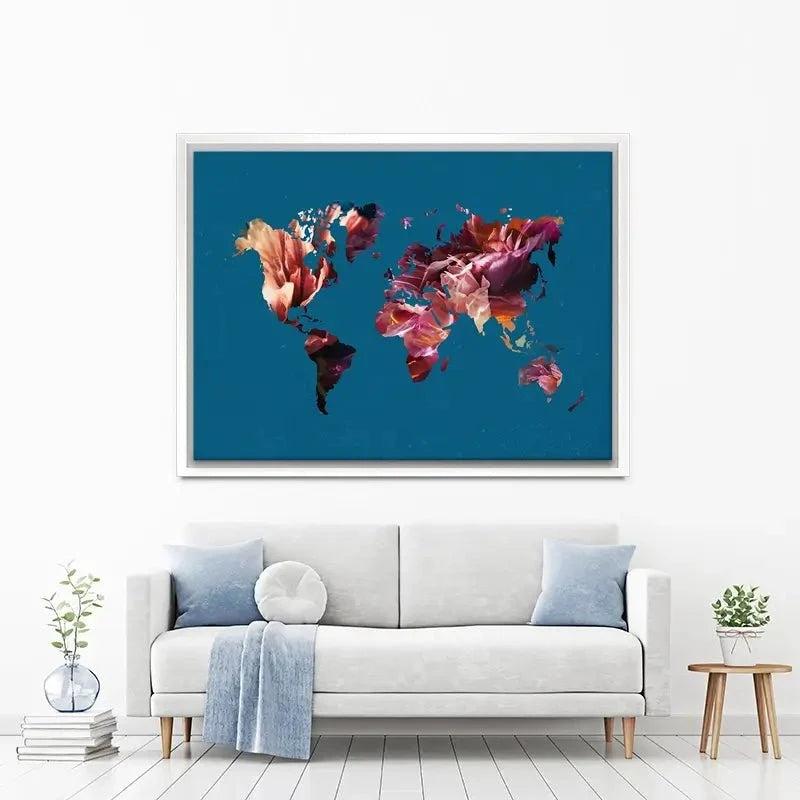 Teal Map Canvas Print Teal Map Canvas Print wall art product Sarah Manovski