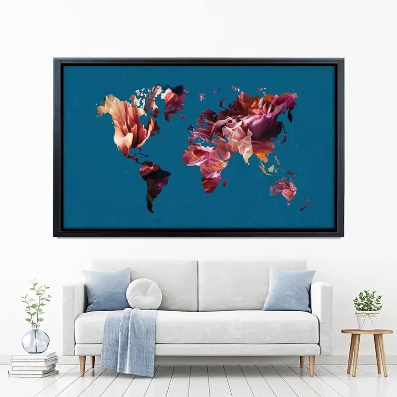 Teal Map Canvas Print Teal Map Canvas Print wall art product Sarah Manovski