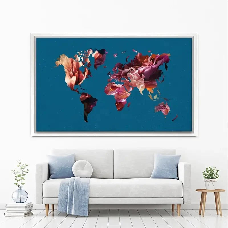 Teal Map Canvas Print Teal Map Canvas Print wall art product Sarah Manovski