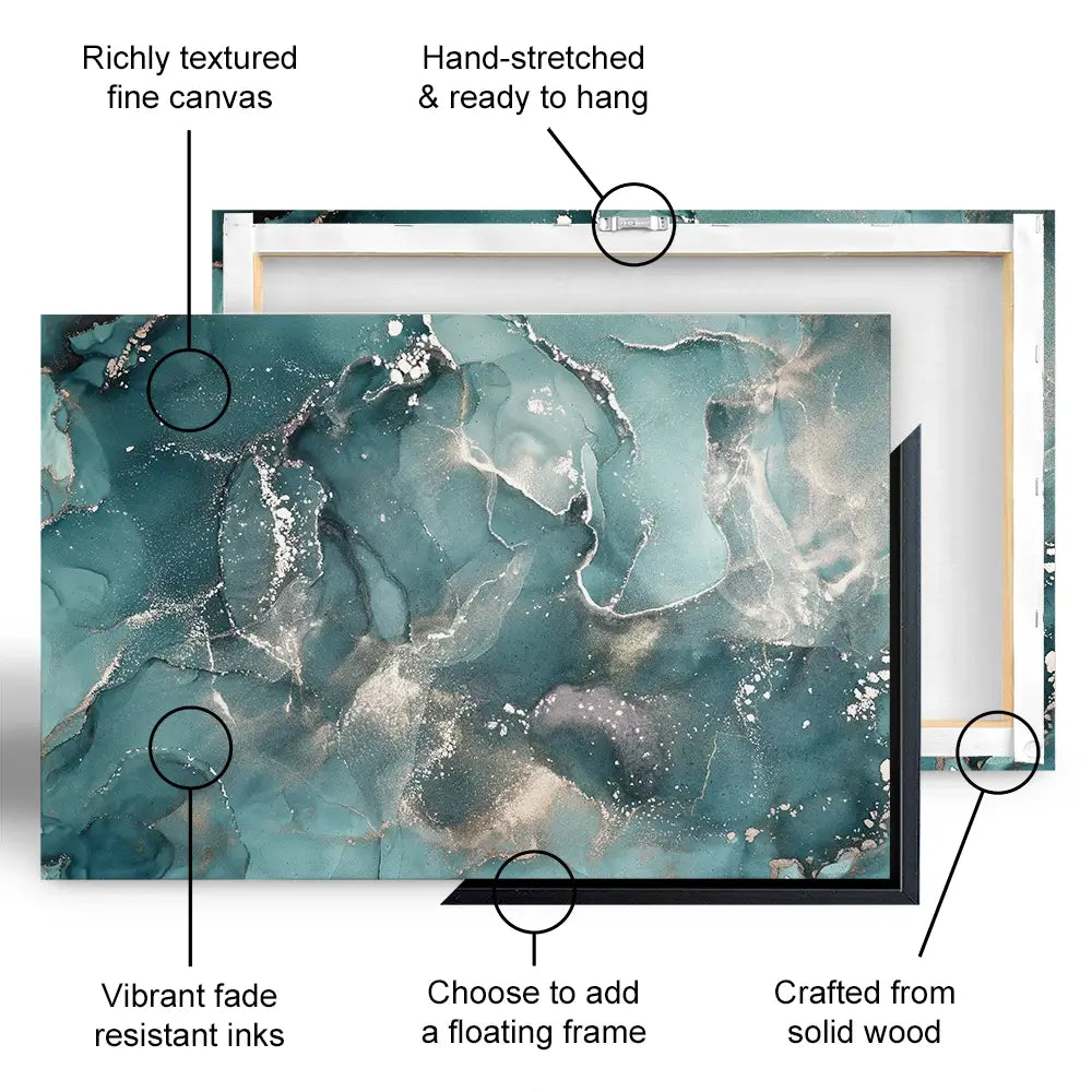 Teal Marble Canvas Print Teal Marble Canvas Print | Teal Marble Canvas Artwork Wall Art Design wall art product djero.adlibeshe yahoo.com / Shutterstock