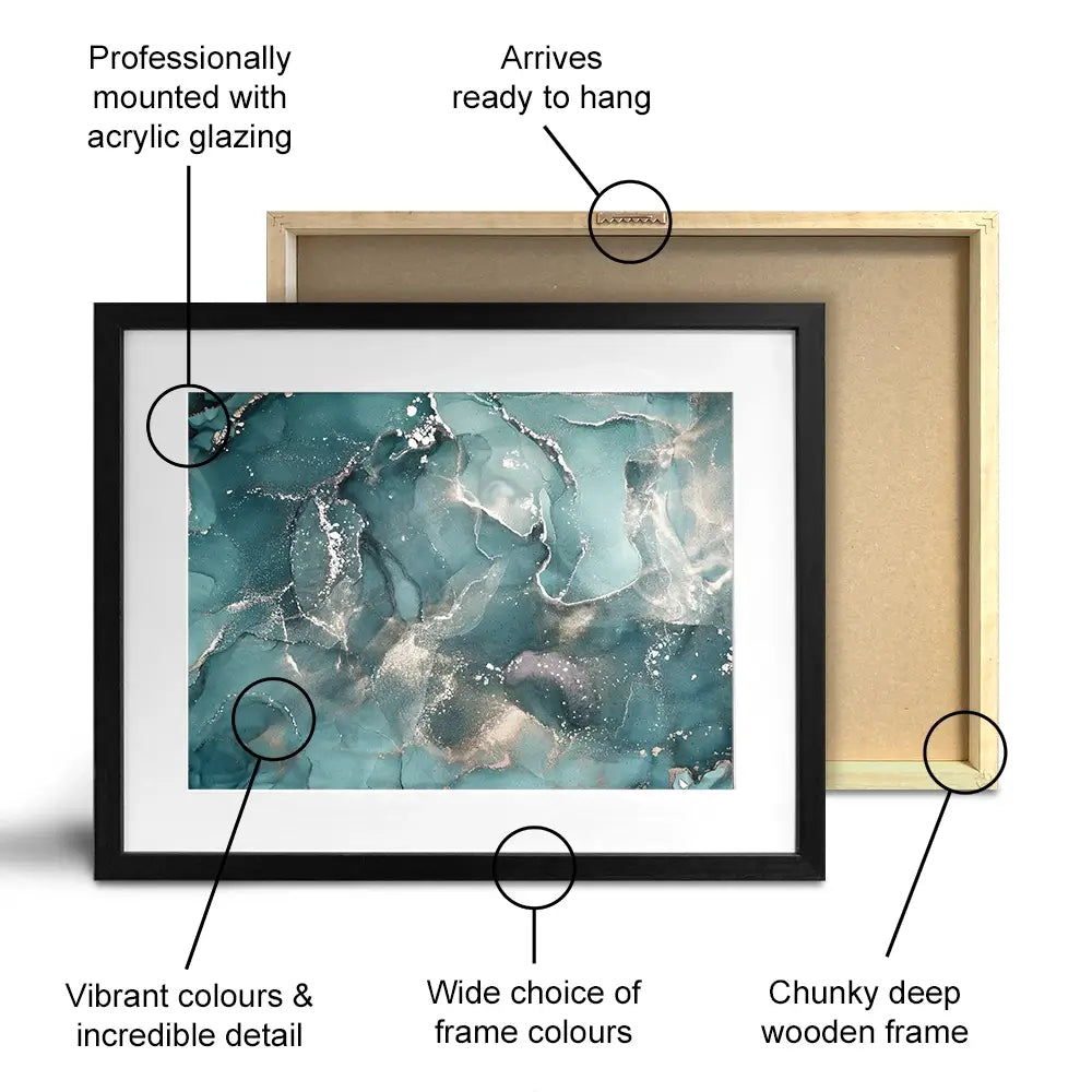 Teal Marble Framed Art Print Teal Marble Framed Art Print | Teal Framed Print Artwork | Teal Design wall art product djero.adlibeshe yahoo.com / Shutterstock