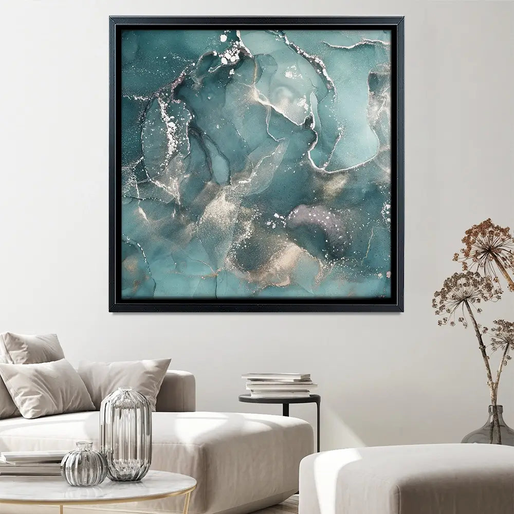 Teal Marble Square Canvas Print Teal Marble Square Canvas Print wall art product djero.adlibeshe yahoo.com / Shutterstock