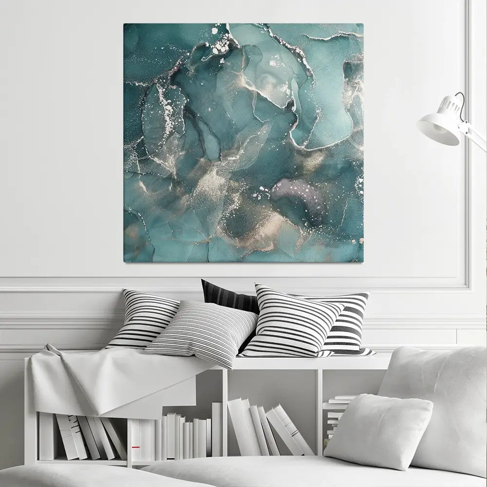 Teal Marble Square Canvas Print Teal Marble Square Canvas Print wall art product djero.adlibeshe yahoo.com / Shutterstock