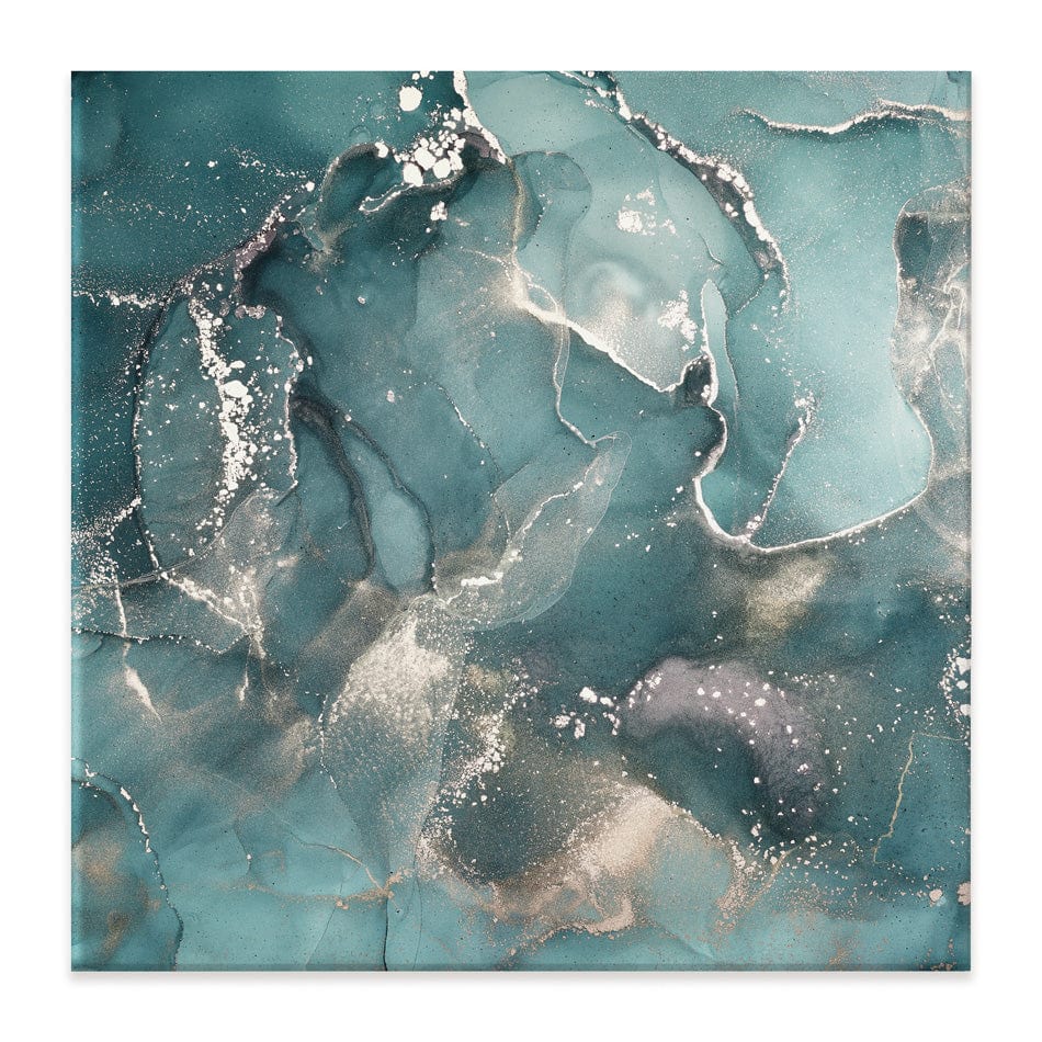 Teal Marble Square Canvas Print wall art product djero.adlibeshe yahoo.com / Shutterstock
