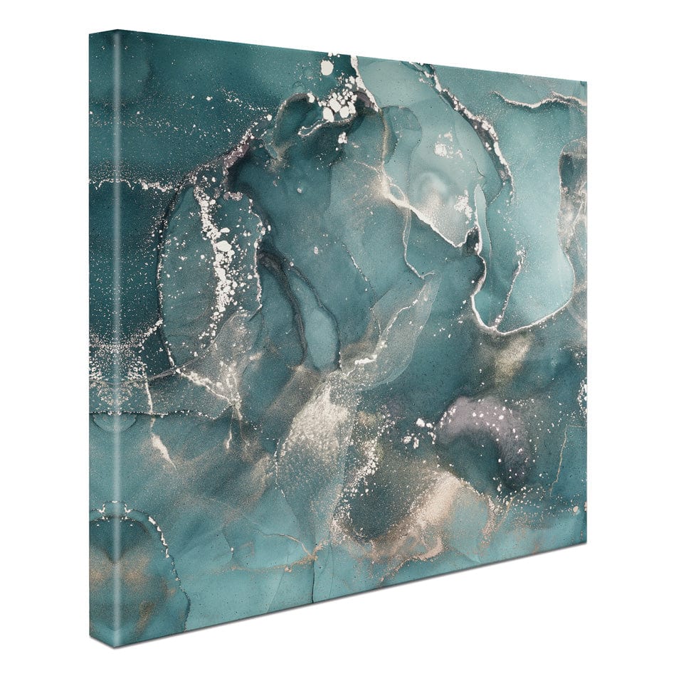 Teal Marble Square Canvas Print wall art product djero.adlibeshe yahoo.com / Shutterstock