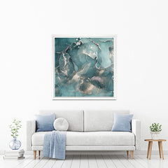 Teal Marble Square Canvas Print wall art product djero.adlibeshe yahoo.com / Shutterstock