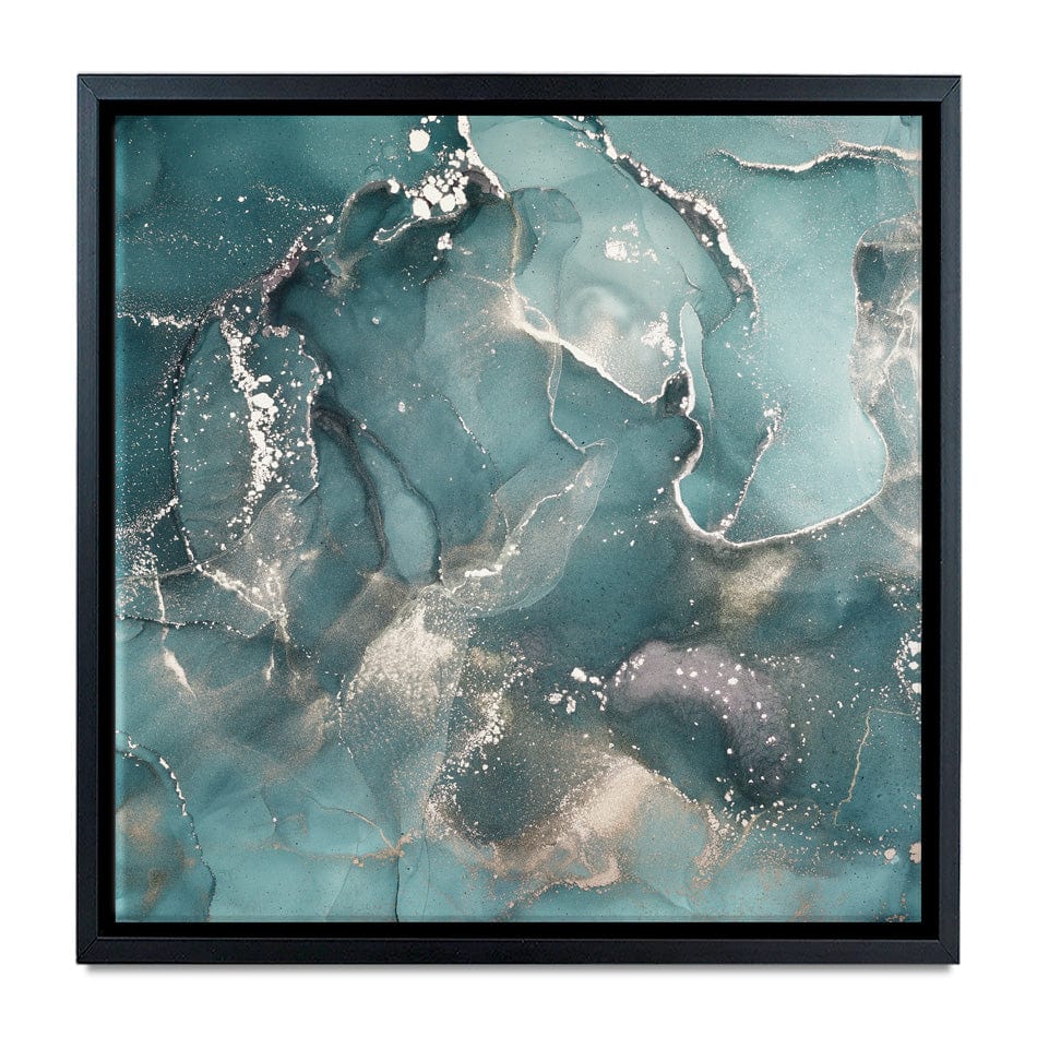 Teal Marble Square Canvas Print wall art product djero.adlibeshe yahoo.com / Shutterstock