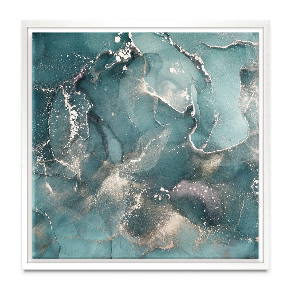 Teal Marble Square Canvas Print wall art product djero.adlibeshe yahoo.com / Shutterstock