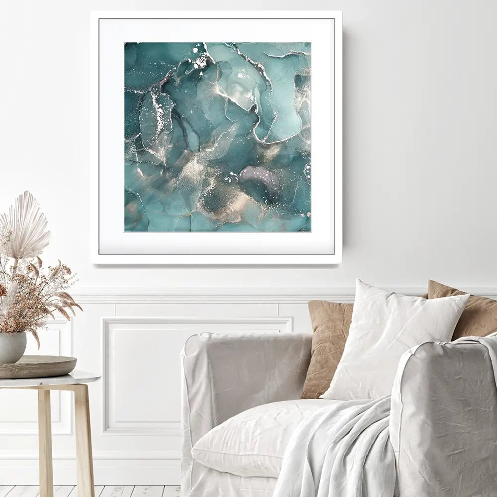 Teal Marble Square Framed Art Print Teal Marble Square Framed Art Print wall art product djero.adlibeshe yahoo.com / Shutterstock