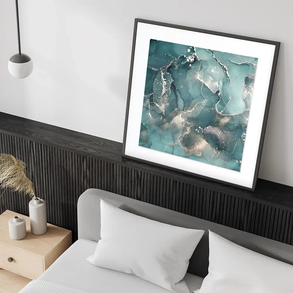 Teal Marble Square Framed Art Print Teal Marble Square Framed Art Print wall art product djero.adlibeshe yahoo.com / Shutterstock