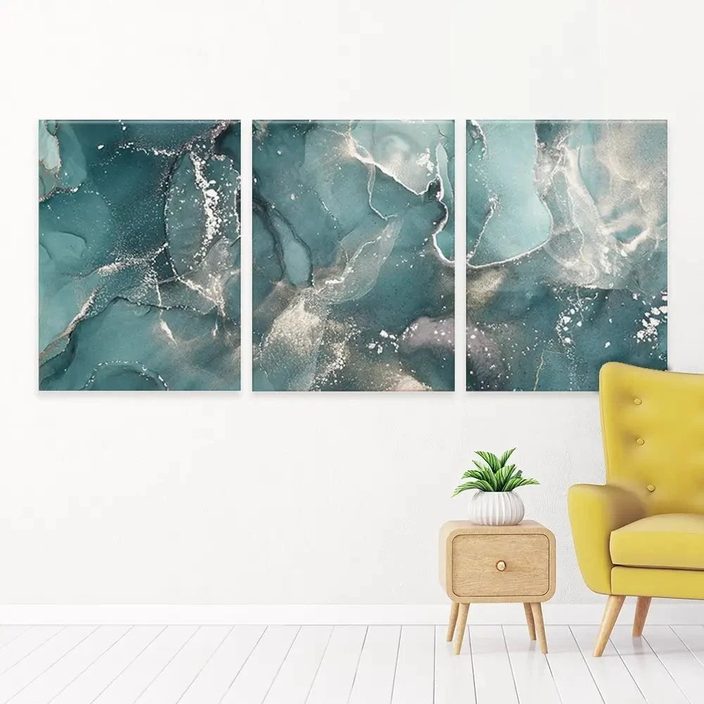 Teal Marble Trio Canvas Print Teal Marble Trio Canvas Print wall art product djero.adlibeshe yahoo.com / Shutterstock