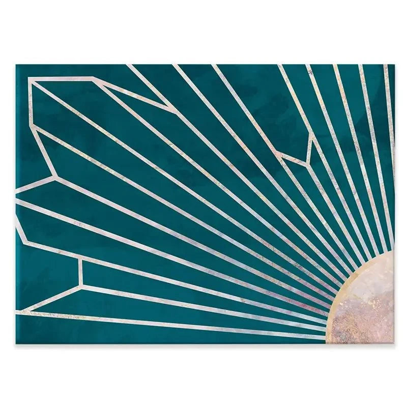 Teal Sunrays Canvas Print Teal Sunrays Canvas Print wall art product Sarah Manovski