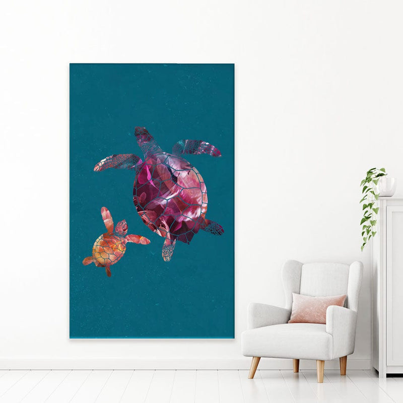 Teal Turtles Canvas Print wall art product Sarah Manovski