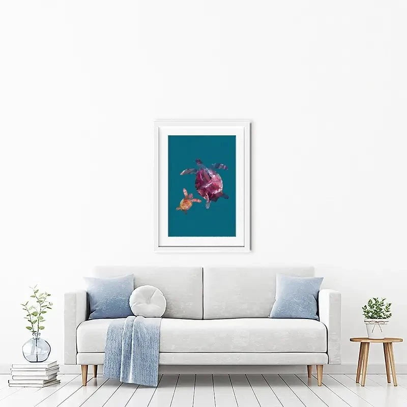 Teal Turtles Framed Art Print Teal Turtles Framed Art Print wall art product Sarah Manovski