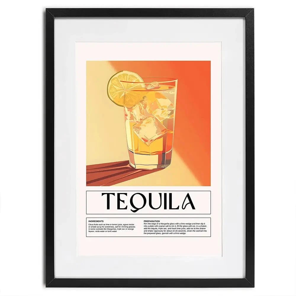 Tequila Recipe Framed Art Print Tequila Recipe Framed Art Print wall art product Art Print Shop