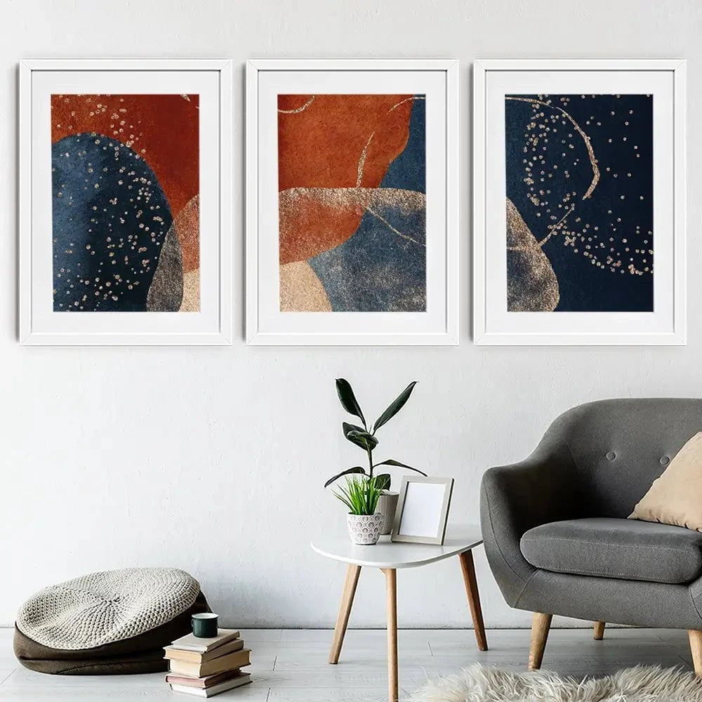 Terracotta Abstract Framed Art Print Trio Terracotta Abstract Framed Art Print Trio wall art product VerisStudio / Shutterstock