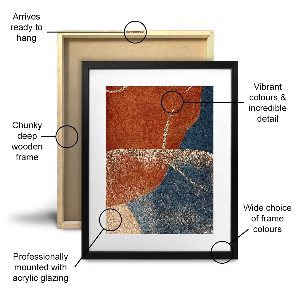 Terracotta Abstract Framed Art Print Trio Terracotta Abstract Framed Art Print Trio wall art product VerisStudio / Shutterstock