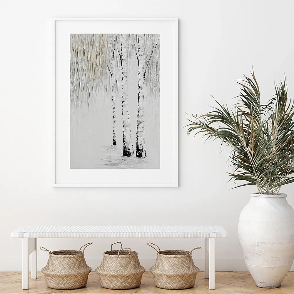 Textured Birch Trees Framed Art Print Textured Birch Trees Framed Art Print wall art product LSR Design Studio - Independent