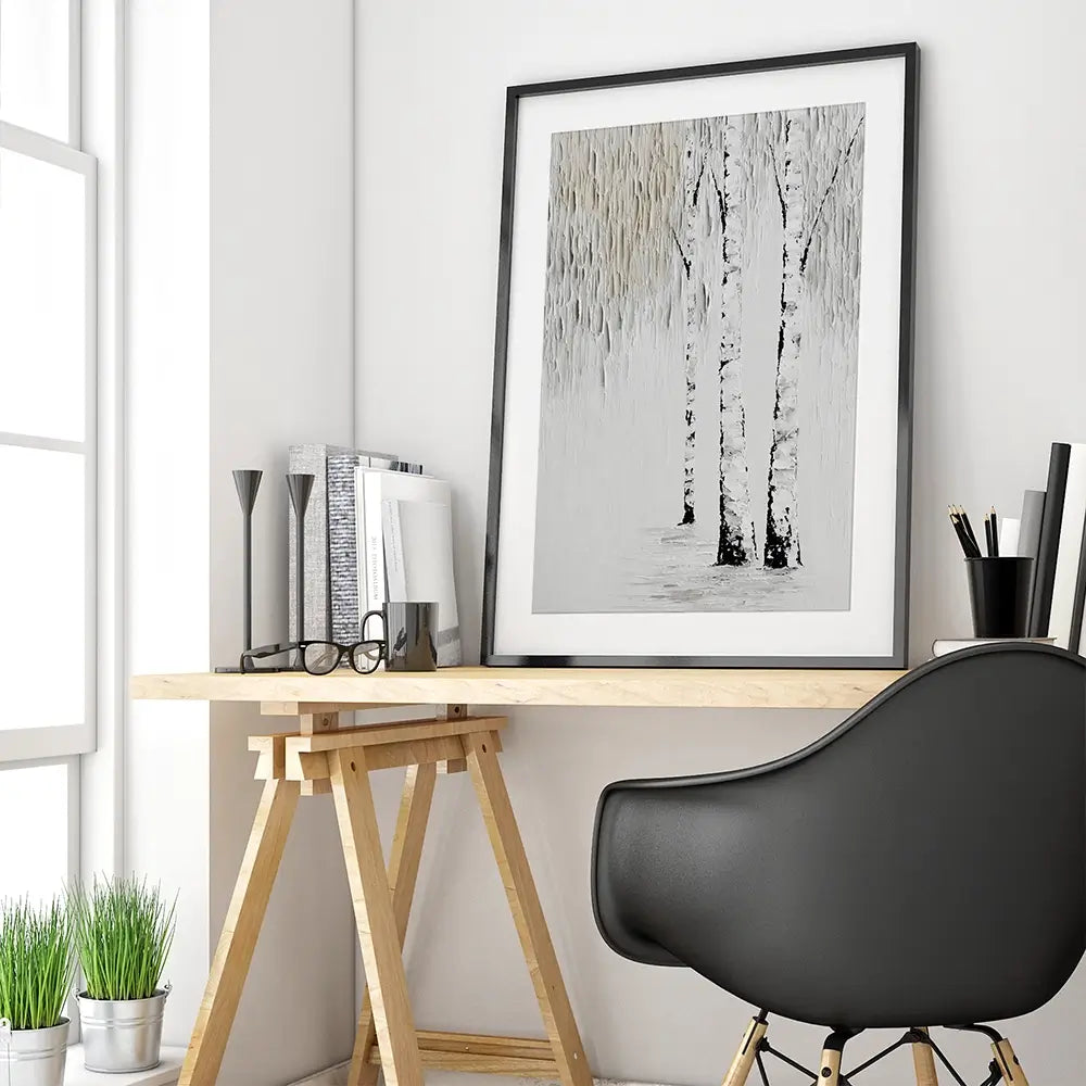 Textured Birch Trees Framed Art Print Textured Birch Trees Framed Art Print wall art product LSR Design Studio - Independent