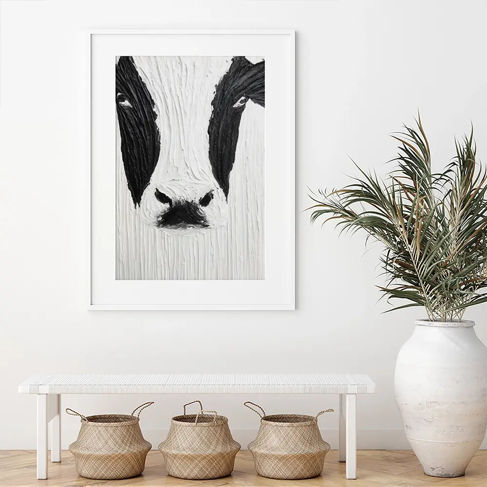 Textured Cow Framed Art Print Textured Cow Framed Art Print wall art product LSR Design Studio - Independent