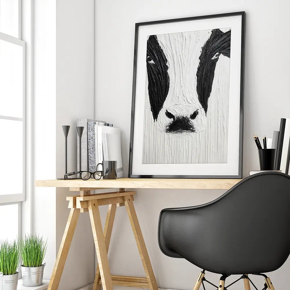 Textured Cow Framed Art Print Textured Cow Framed Art Print wall art product LSR Design Studio - Independent