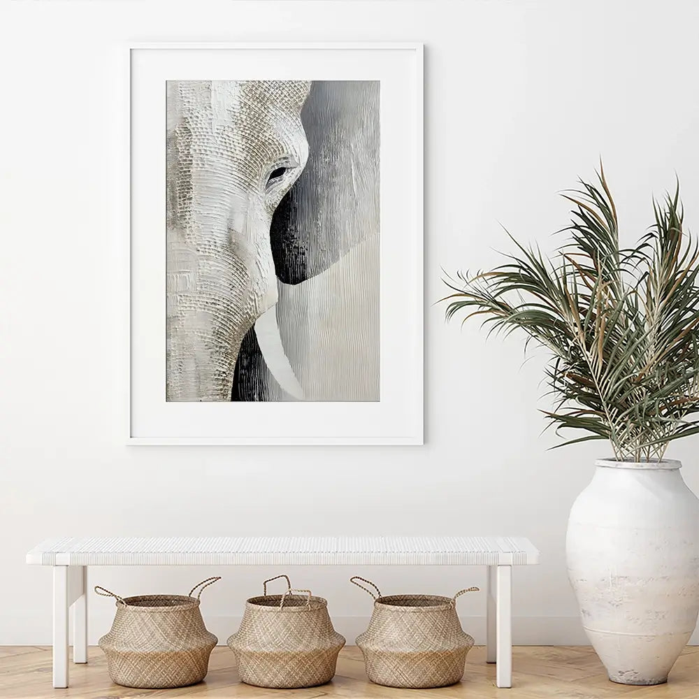 Textured Elephant Framed Art Print Textured Elephant Framed Art Print wall art product LSR Design Studio - Independent