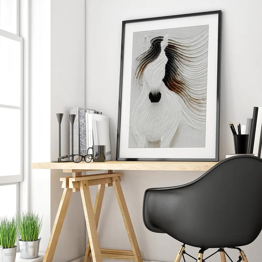 Textured Horse Framed Art Print Textured Horse Framed Art Print wall art product LSR Design Studio - Independent