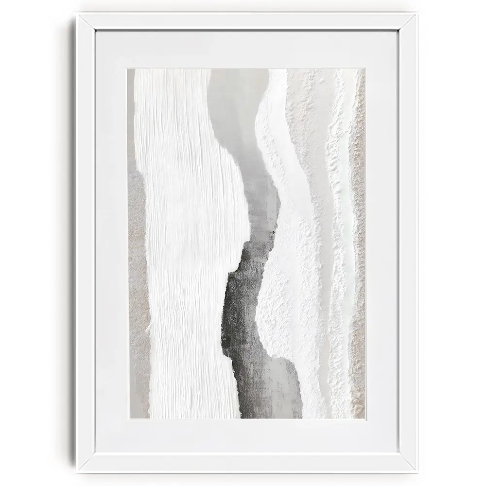 Textured Neutral Brushstrokes Framed Art Print Textured Neutral Brushstrokes Framed Art Print wall art product LSR Design Studio - Independent