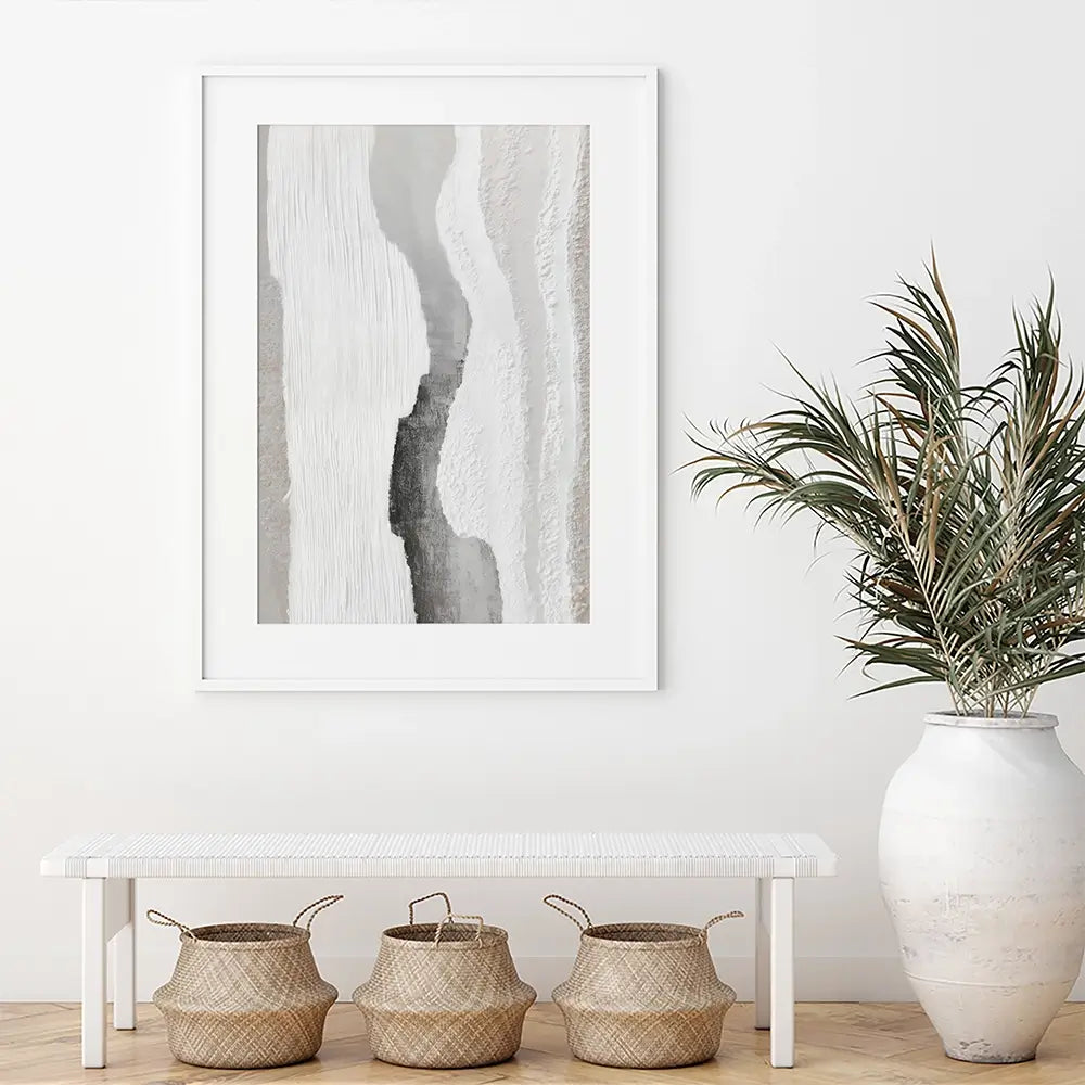 Textured Neutral Brushstrokes Framed Art Print Textured Neutral Brushstrokes Framed Art Print wall art product LSR Design Studio - Independent