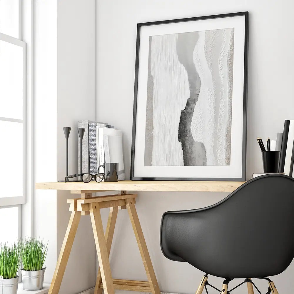 Textured Neutral Brushstrokes Framed Art Print Textured Neutral Brushstrokes Framed Art Print wall art product LSR Design Studio - Independent