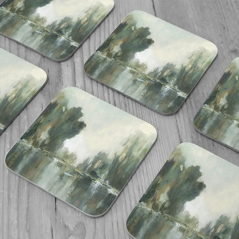 Textured Treeline Coaster Set Textured Treeline Coaster Set wall art product Carol Robinson