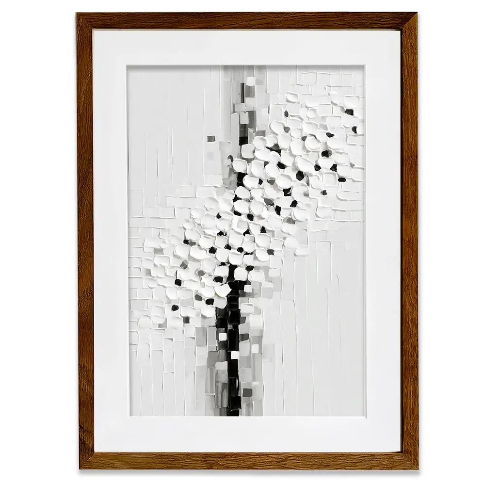 Textured White Blossoms Framed Art Print Textured White Blossoms Framed Art Print wall art product LSR Design Studio - Independent