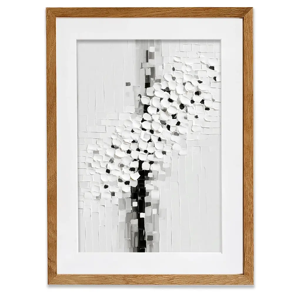 Textured White Blossoms Framed Art Print Textured White Blossoms Framed Art Print wall art product LSR Design Studio - Independent